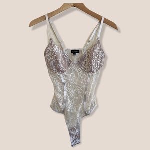 J Lux Label White Lace Bodysuit